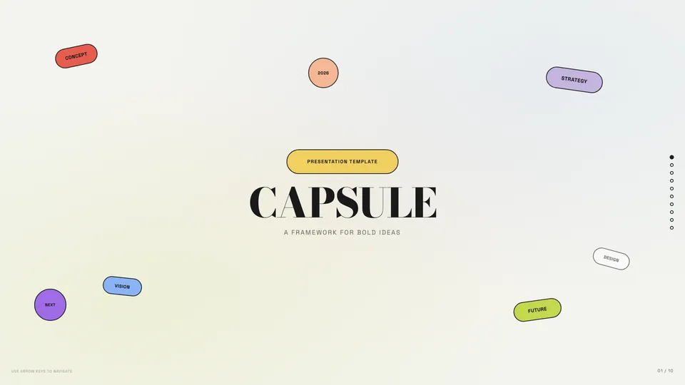 Capsule HTML presentation template cover reference