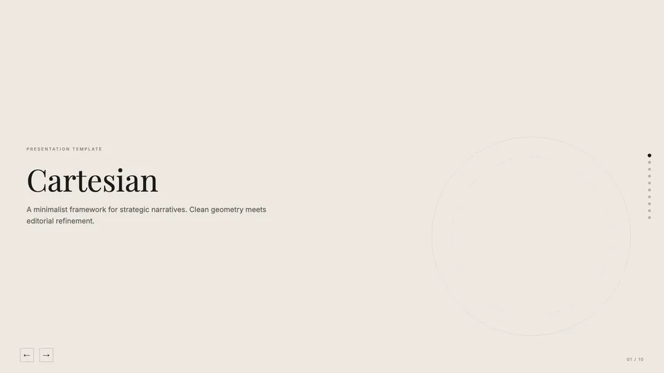 Cartesian HTML presentation template cover reference