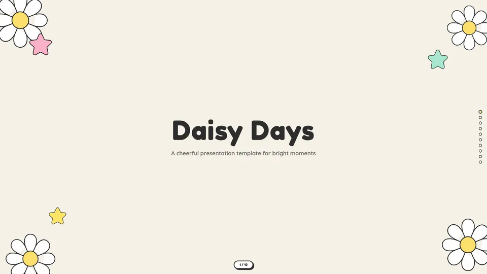 Daisy Days HTML presentation template cover reference