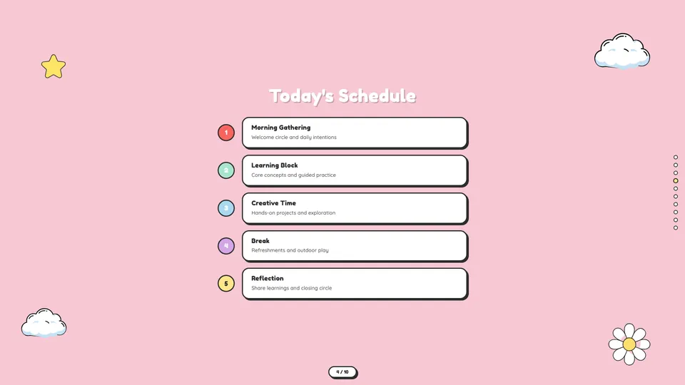 Daisy Days HTML presentation template mid-deck reference