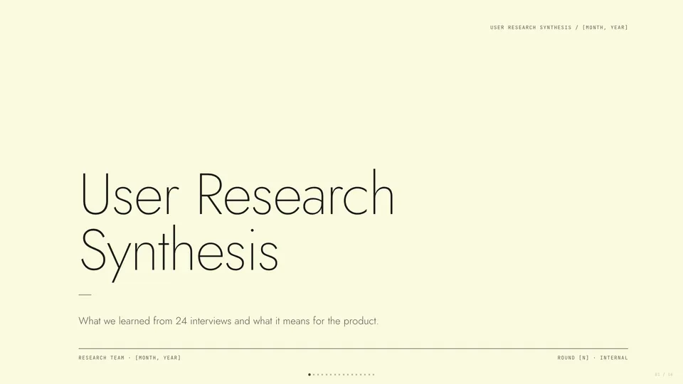 Monochrome HTML presentation template cover reference