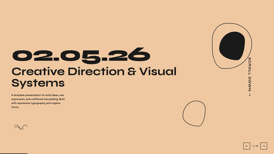 Playful HTML presentation template cover reference