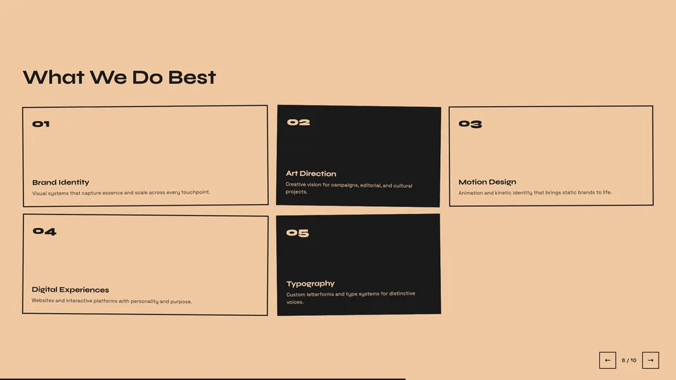Playful HTML presentation template mid-deck reference