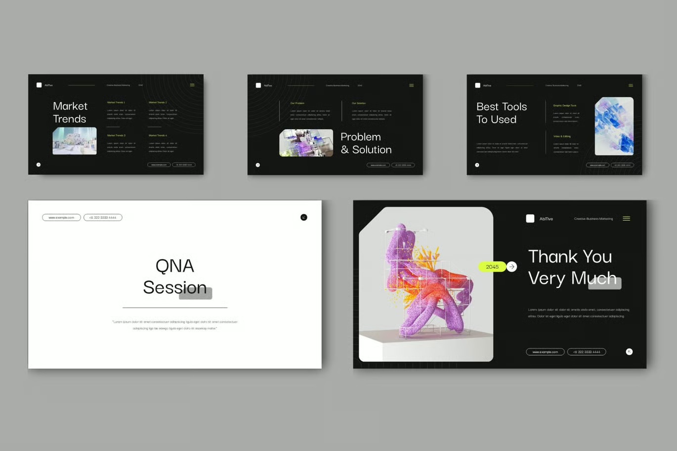 Black White Creative Marketing Presentation preview