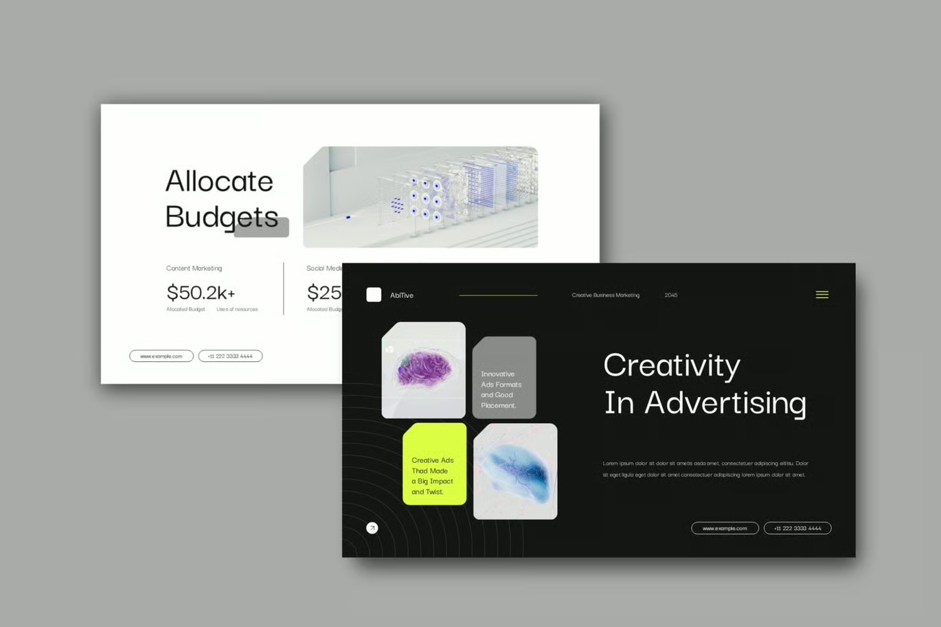 Black White Creative Marketing Presentation preview