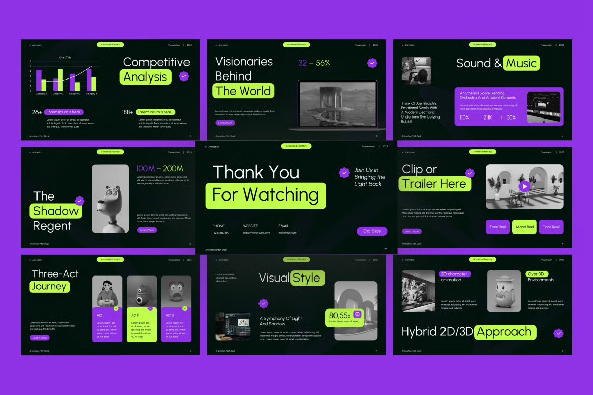 Animation Pitch Deck PowerPoint preview