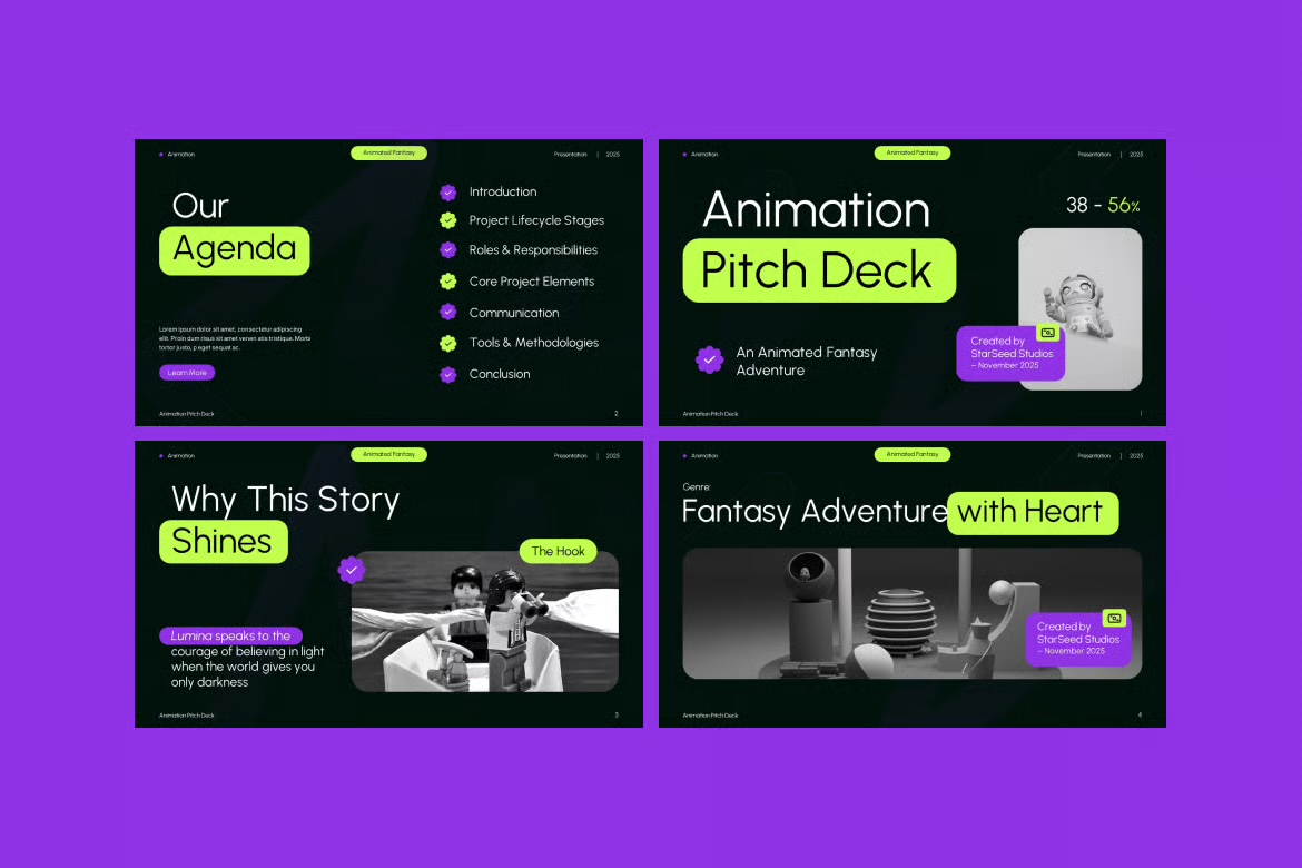 Animation Pitch Deck PowerPoint preview