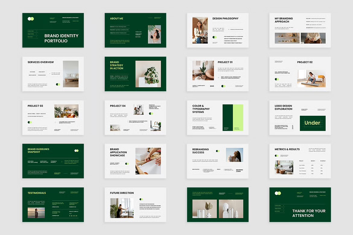 Portfolio Brand Identity Google Slides preview
