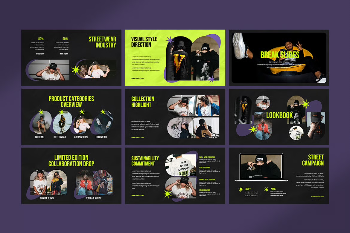 Doniara Streetwear Fashion Google Slides preview