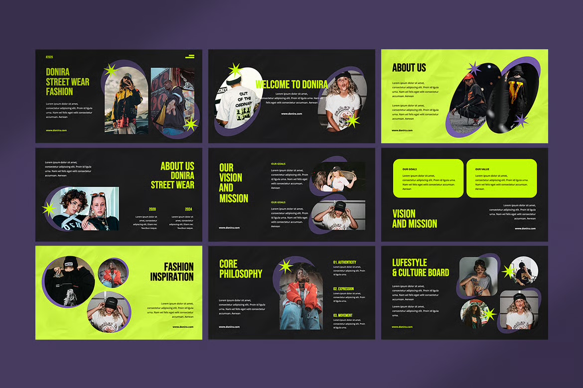 Doniara Streetwear Fashion Google Slides preview