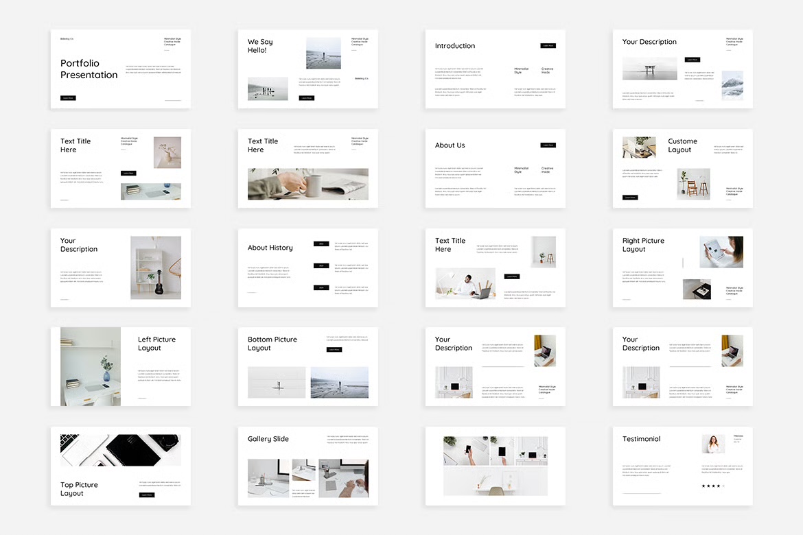 White Black Minimalist Portfolio Presentation preview