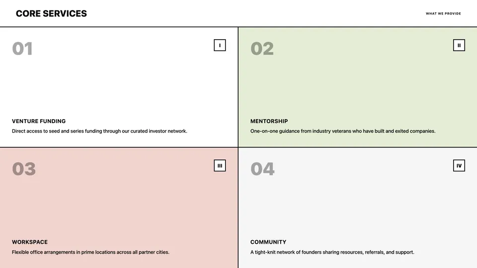 Raw Grid HTML presentation template mid-deck reference