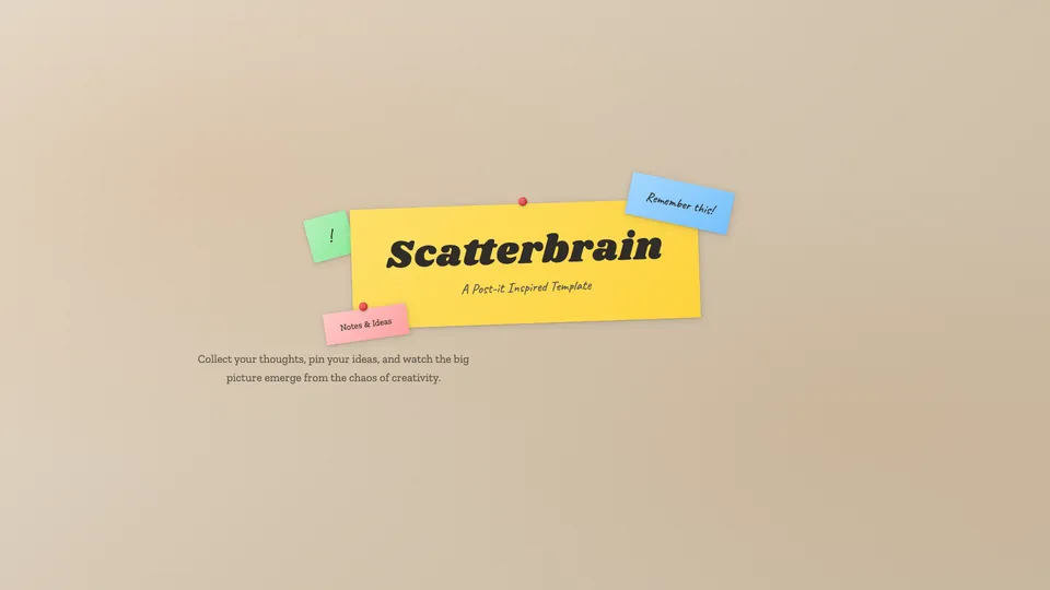 Scatterbrain HTML presentation template cover reference