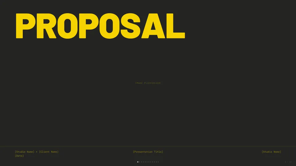 Studio HTML presentation template cover reference