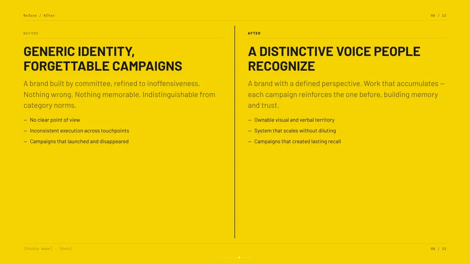 Studio HTML presentation template later slide reference