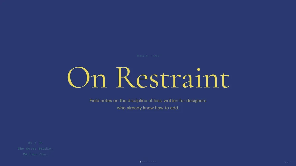 Vellum HTML presentation template cover reference